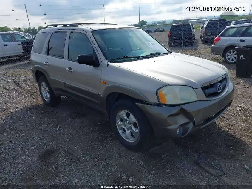 2002 Mazda Tribute Es V6/Lx V6 VIN: 4F2YU081X2KM57510 Lot: 42479477
