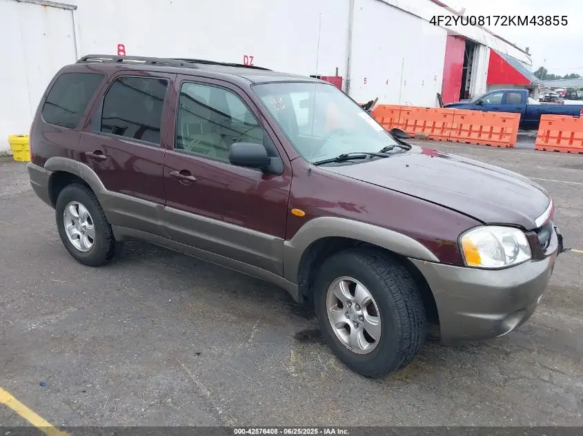 2002 Mazda Tribute Es V6/Lx V6 VIN: 4F2YU08172KM43855 Lot: 42576408