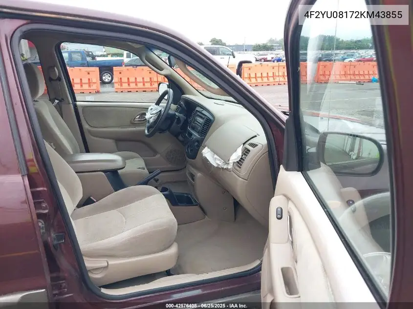 2002 Mazda Tribute Es V6/Lx V6 VIN: 4F2YU08172KM43855 Lot: 42576408