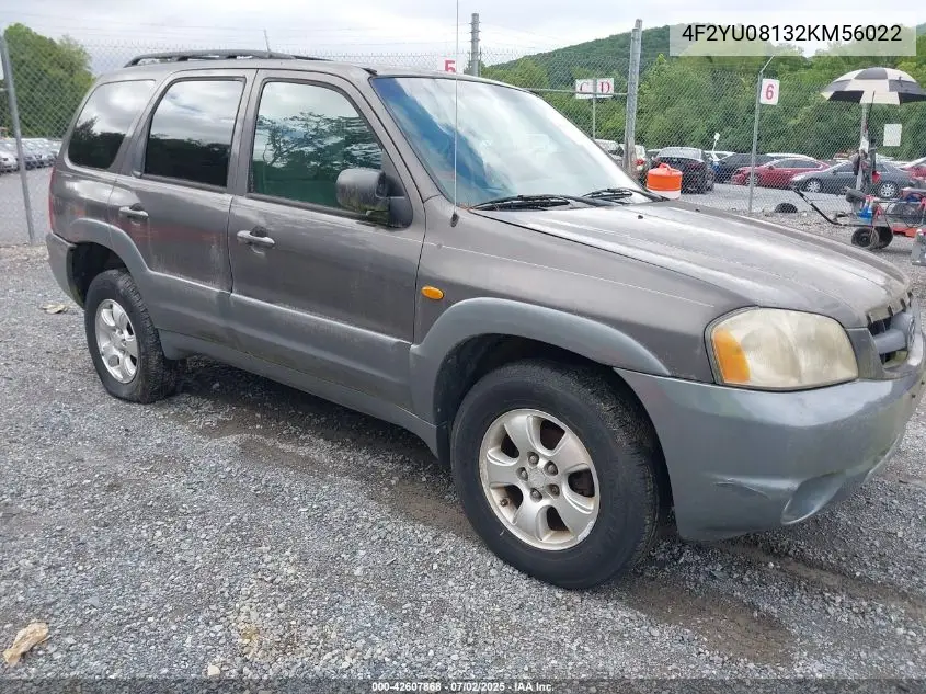 2002 Mazda Tribute Es V6/Lx V6 VIN: 4F2YU08132KM56022 Lot: 42607868