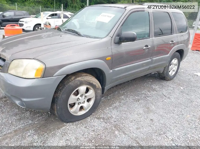 2002 Mazda Tribute Es V6/Lx V6 VIN: 4F2YU08132KM56022 Lot: 42607868