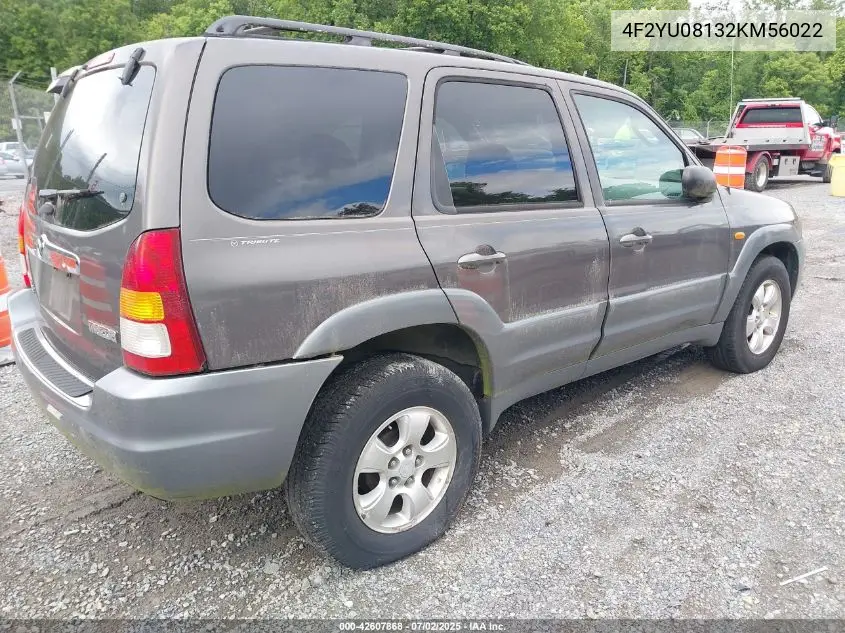 2002 Mazda Tribute Es V6/Lx V6 VIN: 4F2YU08132KM56022 Lot: 42607868