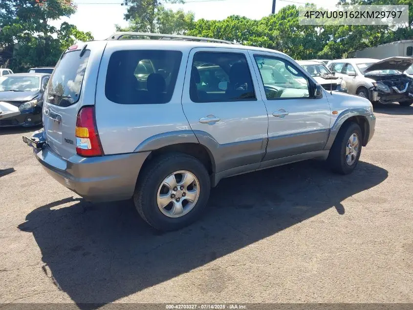 2002 Mazda Tribute Es V6/Lx V6 VIN: 4F2YU09162KM29797 Lot: 42703327