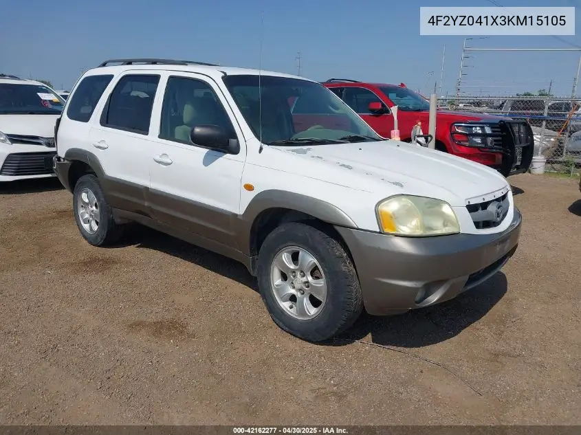 2003 Mazda Tribute Lx V6 VIN: 4F2YZ041X3KM15105 Lot: 42162277