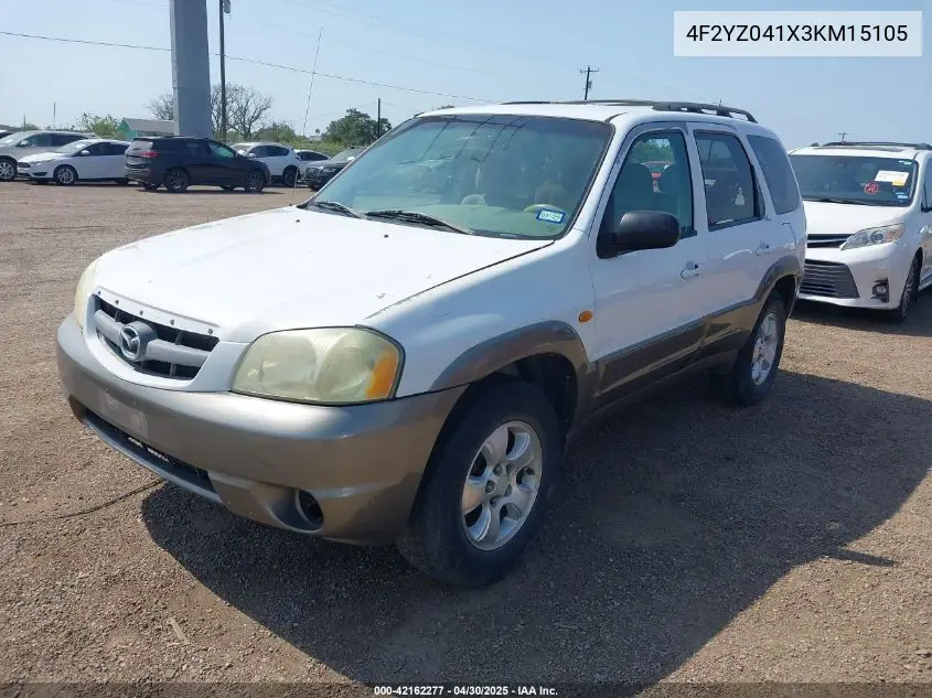2003 Mazda Tribute Lx V6 VIN: 4F2YZ041X3KM15105 Lot: 42162277
