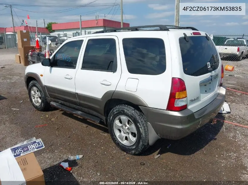 2003 Mazda Tribute Es V6 VIN: 4F2CZ06173KM53835 Lot: 42228455