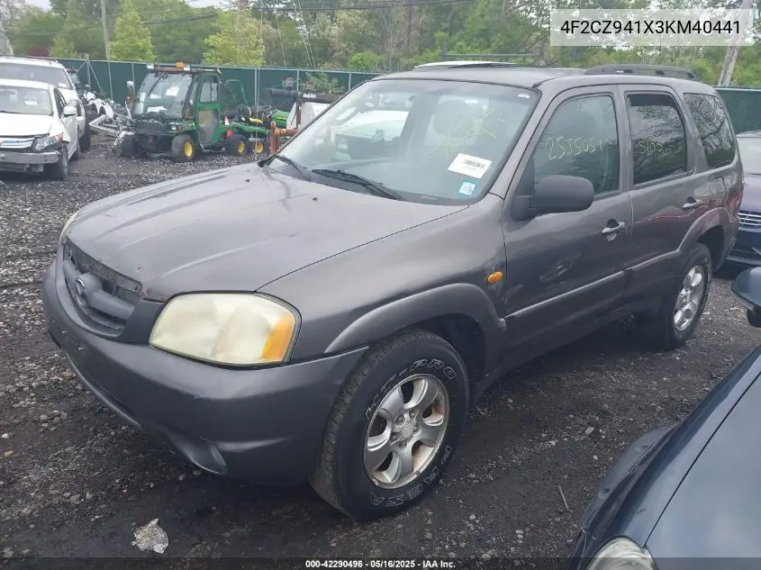 2003 Mazda Tribute Lx V6 VIN: 4F2CZ941X3KM40441 Lot: 42290496