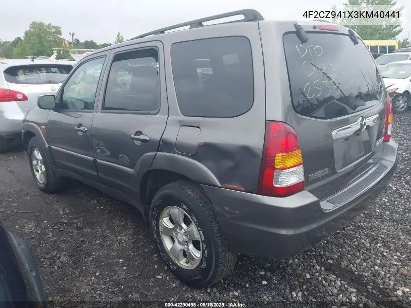 2003 Mazda Tribute Lx V6 VIN: 4F2CZ941X3KM40441 Lot: 42290496