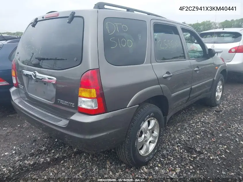2003 Mazda Tribute Lx V6 VIN: 4F2CZ941X3KM40441 Lot: 42290496