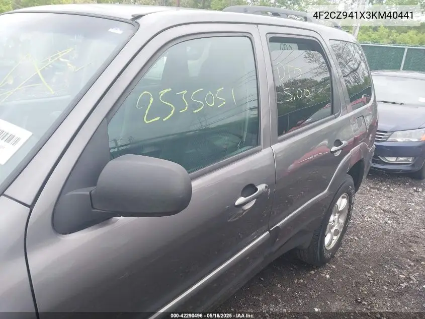2003 Mazda Tribute Lx V6 VIN: 4F2CZ941X3KM40441 Lot: 42290496