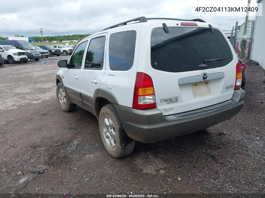 2003 Mazda Tribute Lx VIN: 4F2CZ04113KM12409 Lot: 42366326