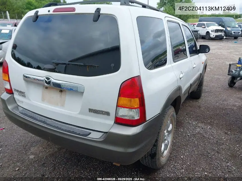 2003 Mazda Tribute Lx VIN: 4F2CZ04113KM12409 Lot: 42366326