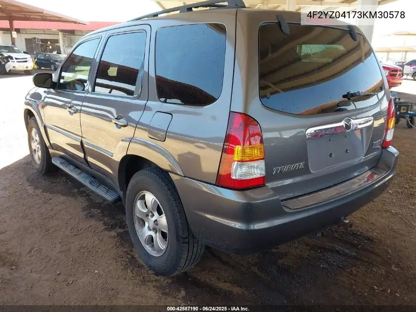2003 Mazda Tribute Lx V6 VIN: 4F2YZ04173KM30578 Lot: 42587190