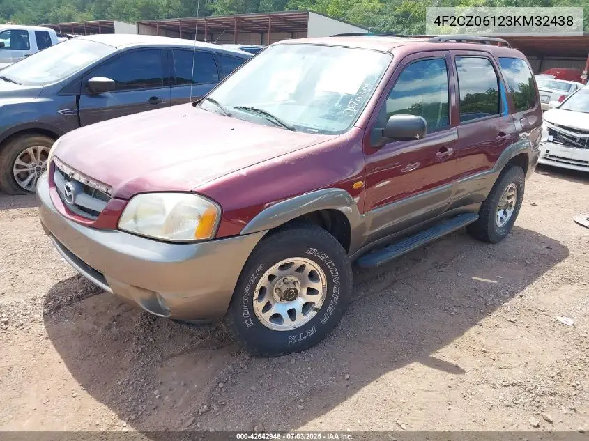 2003 Mazda Tribute Es VIN: 4F2CZ06123KM32438 Lot: 42642948