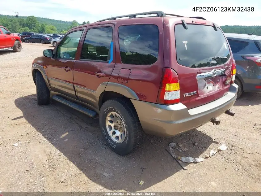 2003 Mazda Tribute Es VIN: 4F2CZ06123KM32438 Lot: 42642948