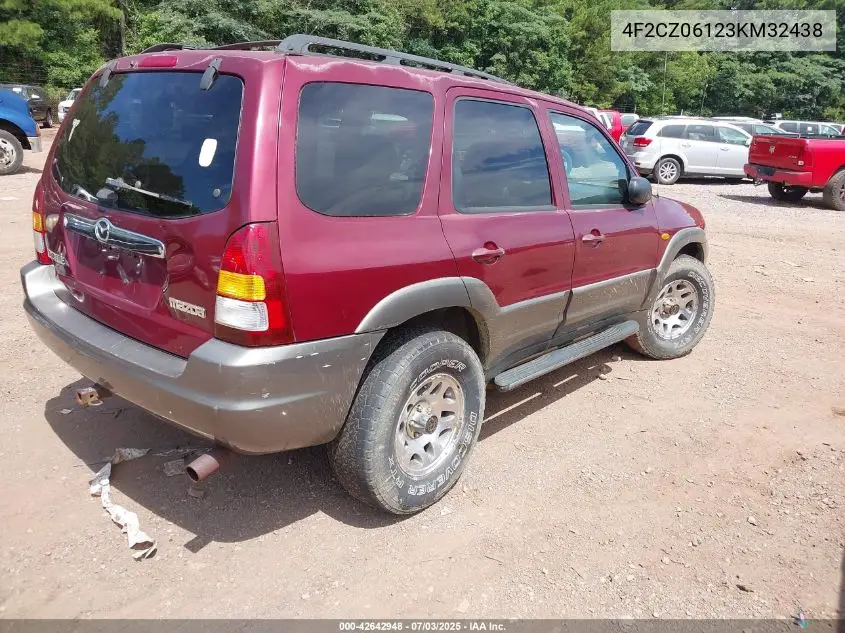 2003 Mazda Tribute Es VIN: 4F2CZ06123KM32438 Lot: 42642948