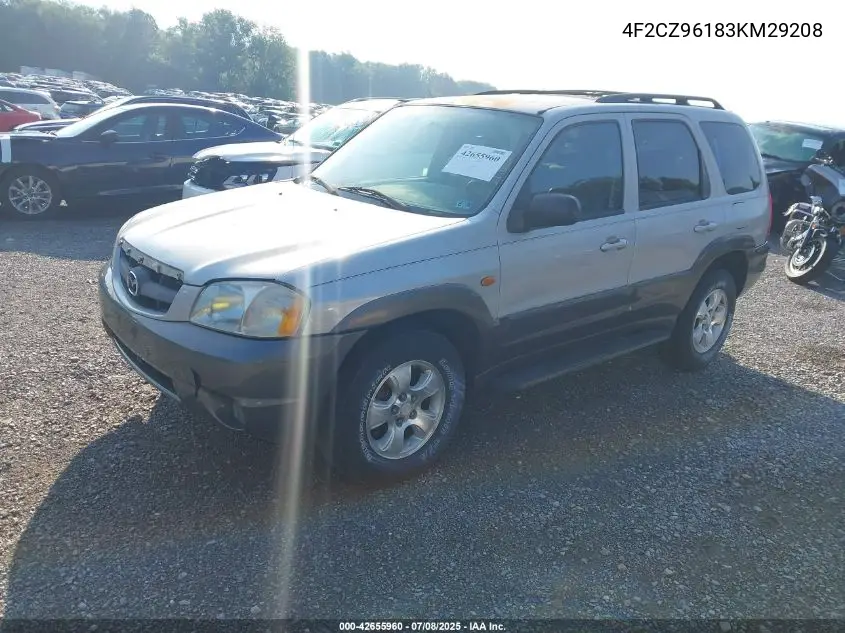 2003 Mazda Tribute Es V6 VIN: 4F2CZ96183KM29208 Lot: 42655960