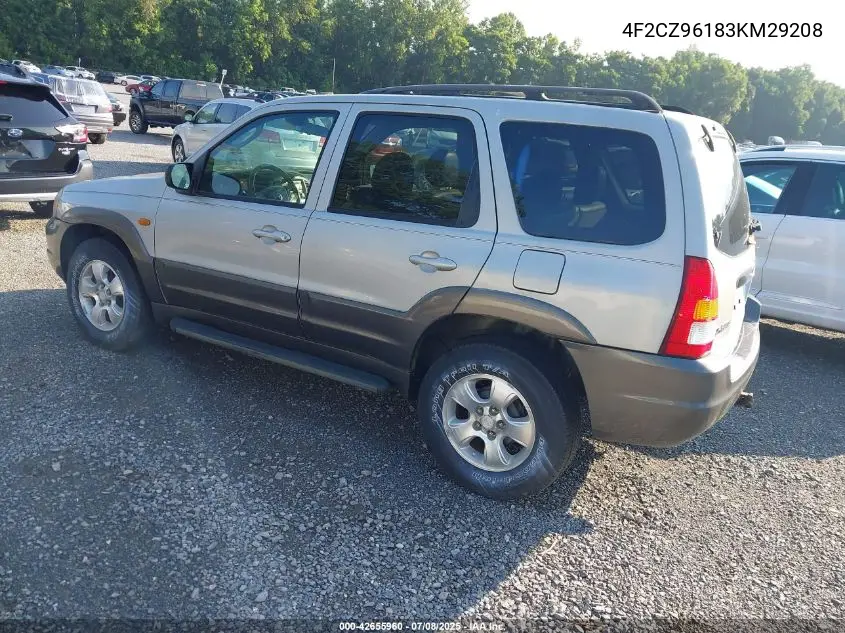 2003 Mazda Tribute Es V6 VIN: 4F2CZ96183KM29208 Lot: 42655960