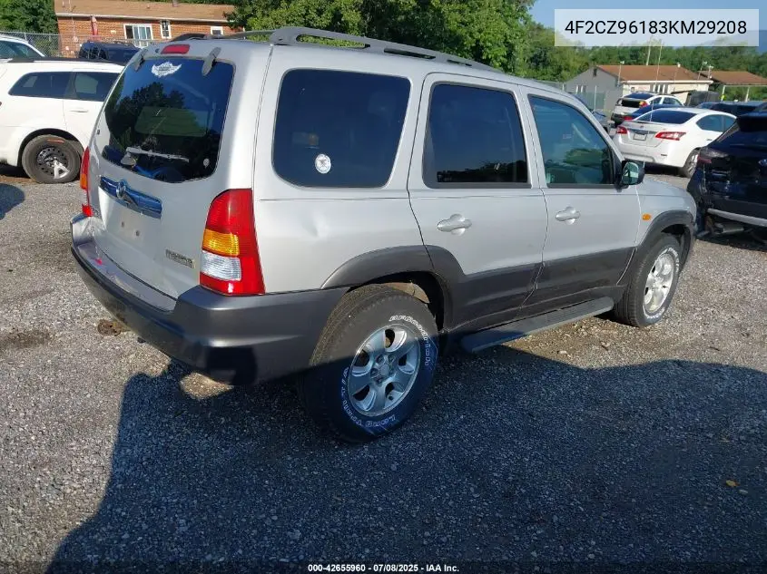 2003 Mazda Tribute Es V6 VIN: 4F2CZ96183KM29208 Lot: 42655960