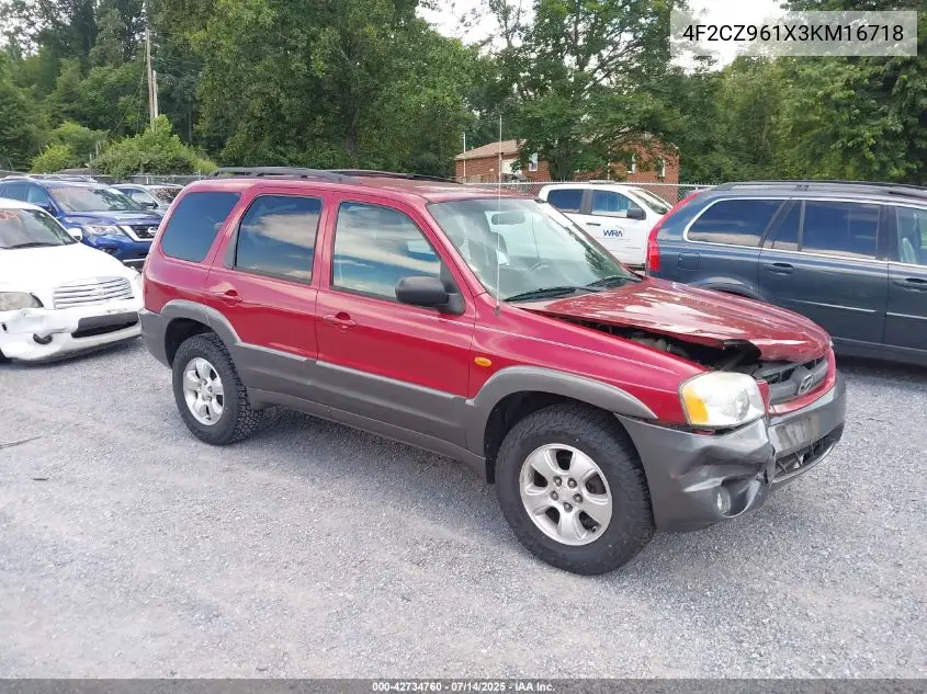 2003 Mazda Tribute Es V6 VIN: 4F2CZ961X3KM16718 Lot: 42734760