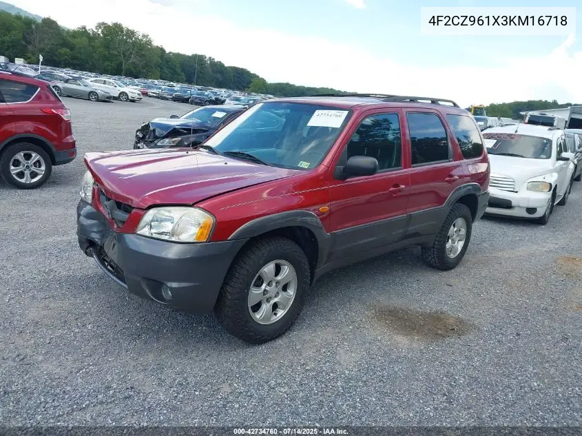 2003 Mazda Tribute Es V6 VIN: 4F2CZ961X3KM16718 Lot: 42734760