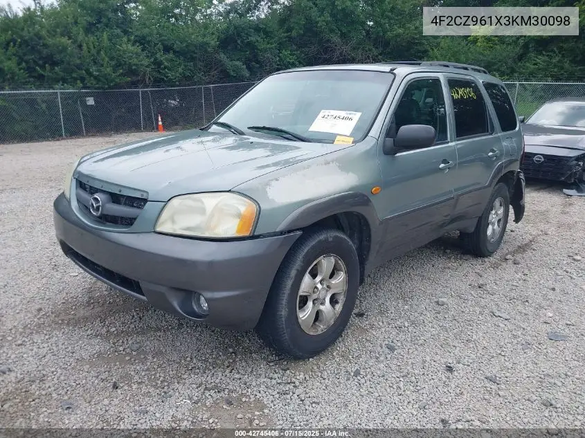 2003 Mazda Tribute Es V6 VIN: 4F2CZ961X3KM30098 Lot: 42745406
