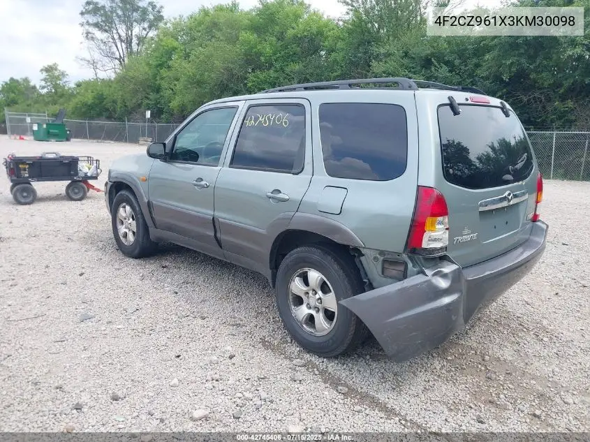 2003 Mazda Tribute Es V6 VIN: 4F2CZ961X3KM30098 Lot: 42745406