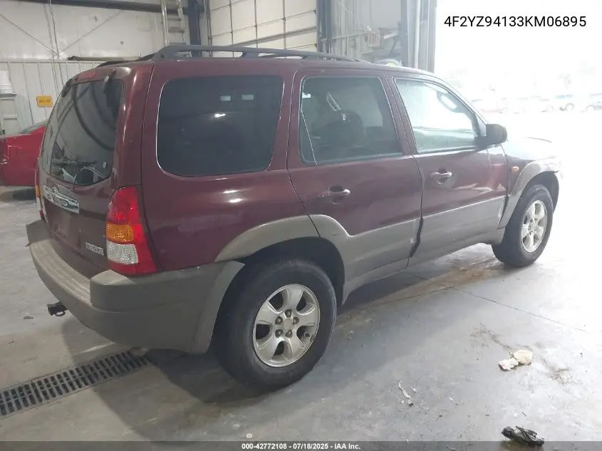 2003 Mazda Tribute Lx V6 VIN: 4F2YZ94133KM06895 Lot: 42772108