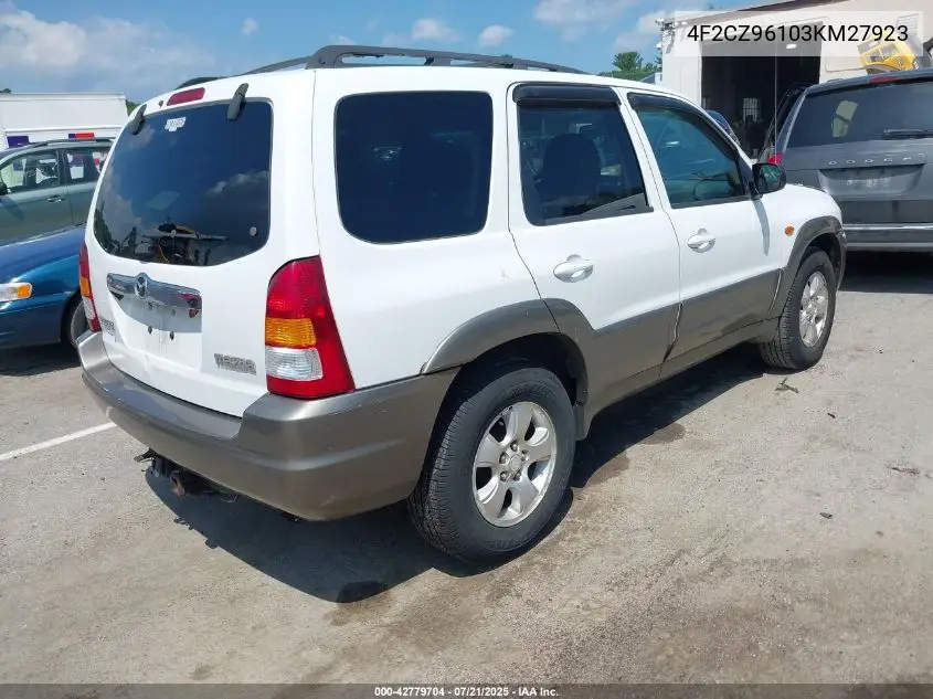 2003 Mazda Tribute Es V6 VIN: 4F2CZ96103KM27923 Lot: 42779704