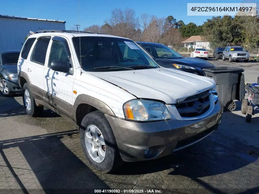 2004 Mazda Tribute Es V6 VIN: 4F2CZ96164KM14997 Lot: 41190092