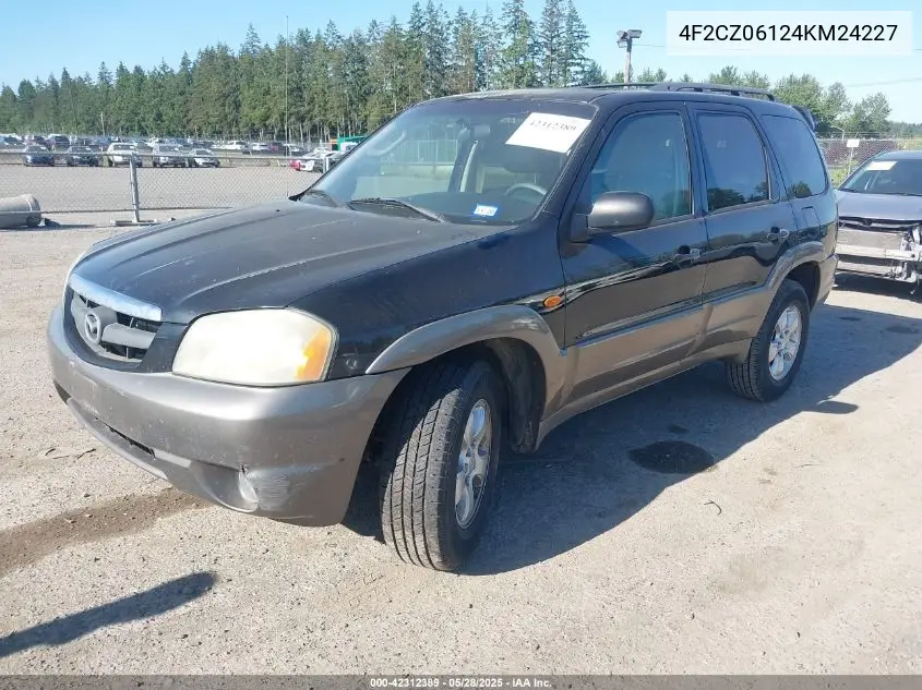 2004 Mazda Tribute Es VIN: 4F2CZ06124KM24227 Lot: 42312389