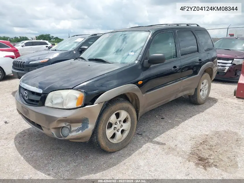 2004 Mazda Tribute Lx V6 VIN: 4F2YZ04124KM08344 Lot: 42348162