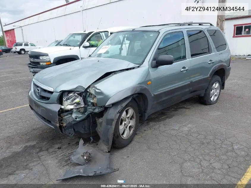 2004 Mazda Tribute Lx V6 VIN: 4F2YZ94124KM34544 Lot: 42620411