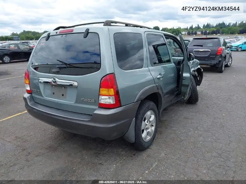 2004 Mazda Tribute Lx V6 VIN: 4F2YZ94124KM34544 Lot: 42620411