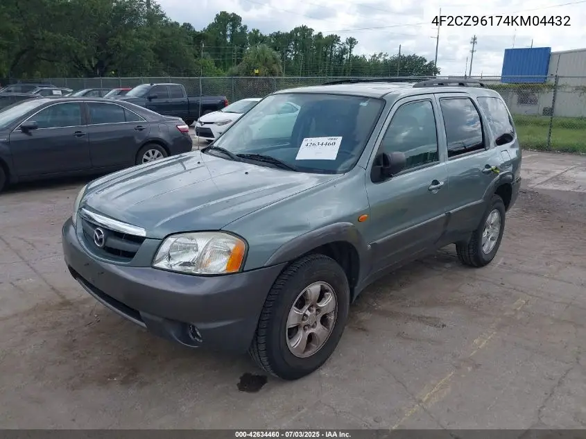 2004 Mazda Tribute Es V6 VIN: 4F2CZ96174KM04432 Lot: 42634460