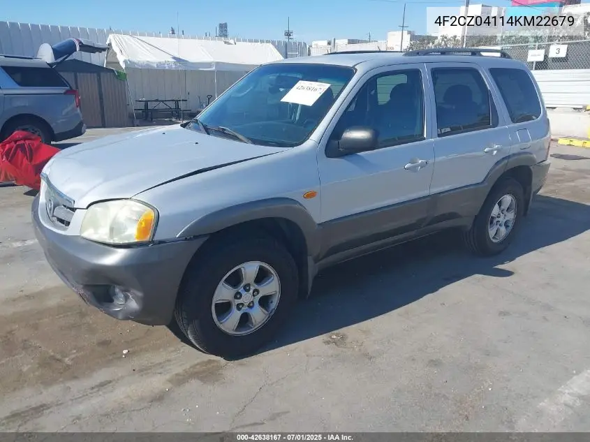 2004 Mazda Tribute Lx V6 VIN: 4F2CZ04114KM22679 Lot: 42638167