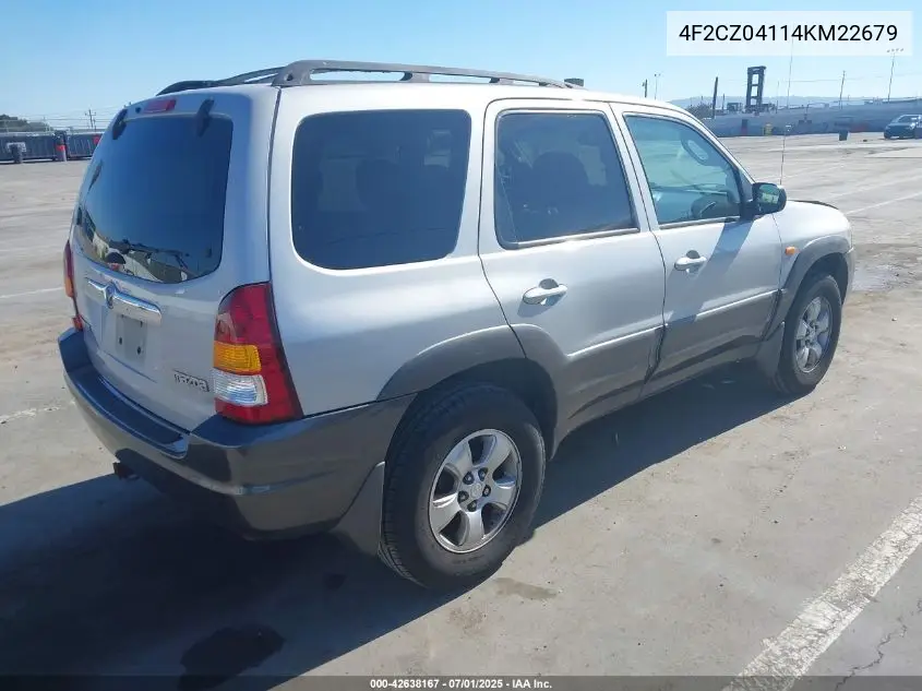 2004 Mazda Tribute Lx V6 VIN: 4F2CZ04114KM22679 Lot: 42638167