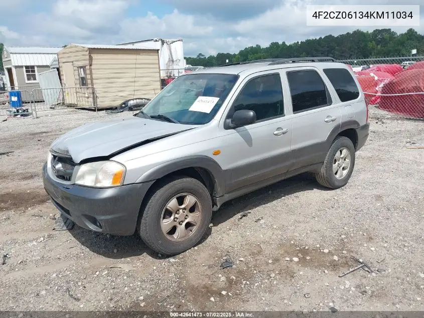 2004 Mazda Tribute Es V6 VIN: 4F2CZ06134KM11034 Lot: 42641473