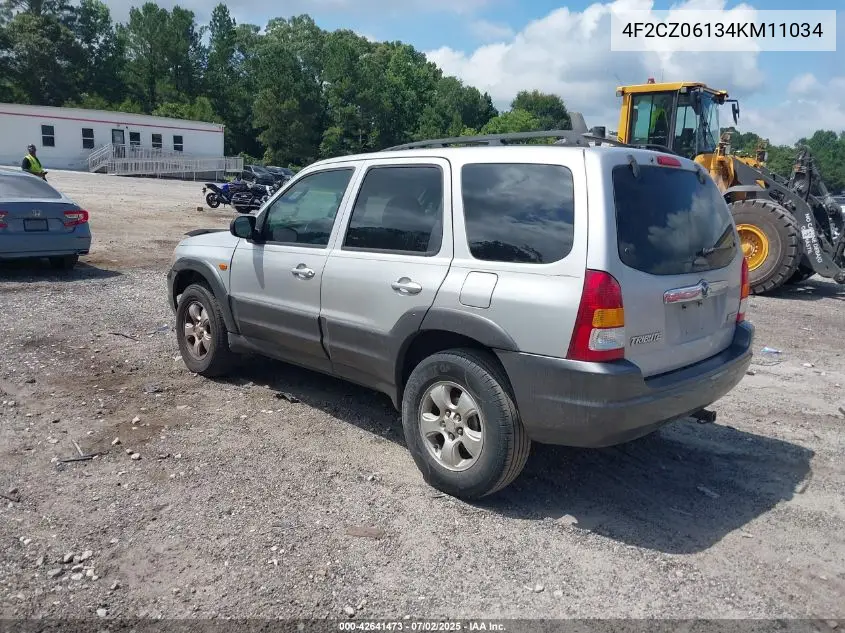 2004 Mazda Tribute Es V6 VIN: 4F2CZ06134KM11034 Lot: 42641473