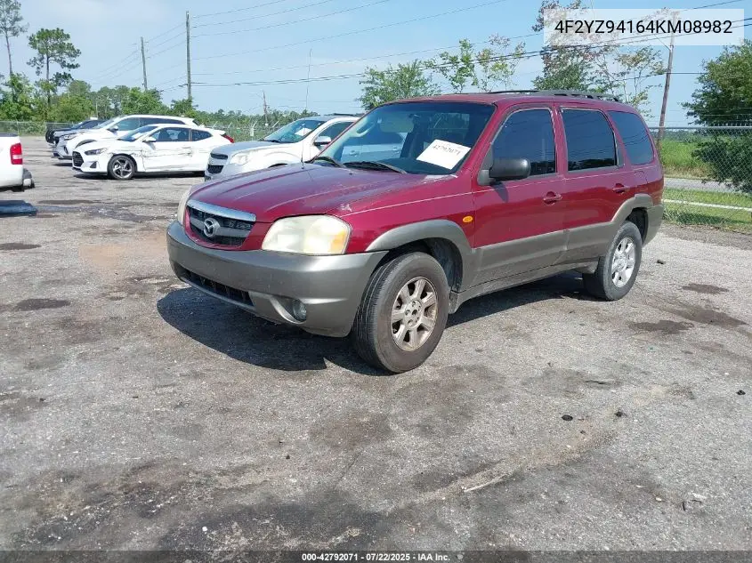 2004 Mazda Tribute Lx V6 VIN: 4F2YZ94164KM08982 Lot: 42792071