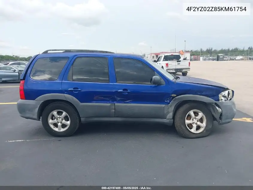 2005 Mazda Tribute I VIN: 4F2YZ02Z85KM61754 Lot: 42197489