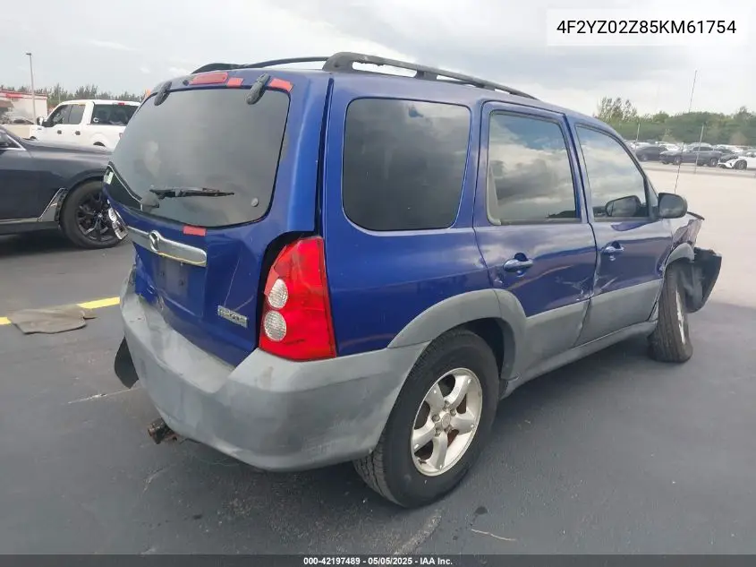 2005 Mazda Tribute I VIN: 4F2YZ02Z85KM61754 Lot: 42197489