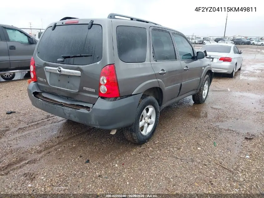 2005 Mazda Tribute S VIN: 4F2YZ04115KM49811 Lot: 42205346