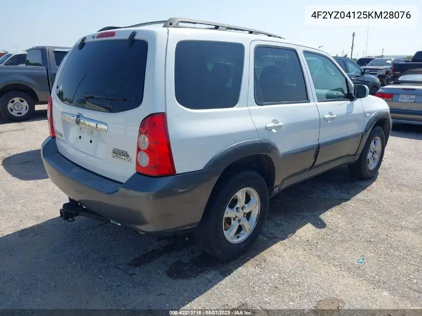 2005 Mazda Tribute S VIN: 4F2YZ04125KM28076 Lot: 42213716