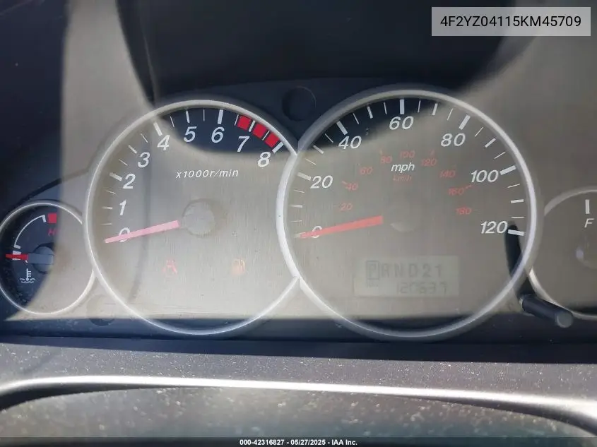 2005 Mazda Tribute S VIN: 4F2YZ04115KM45709 Lot: 42316827