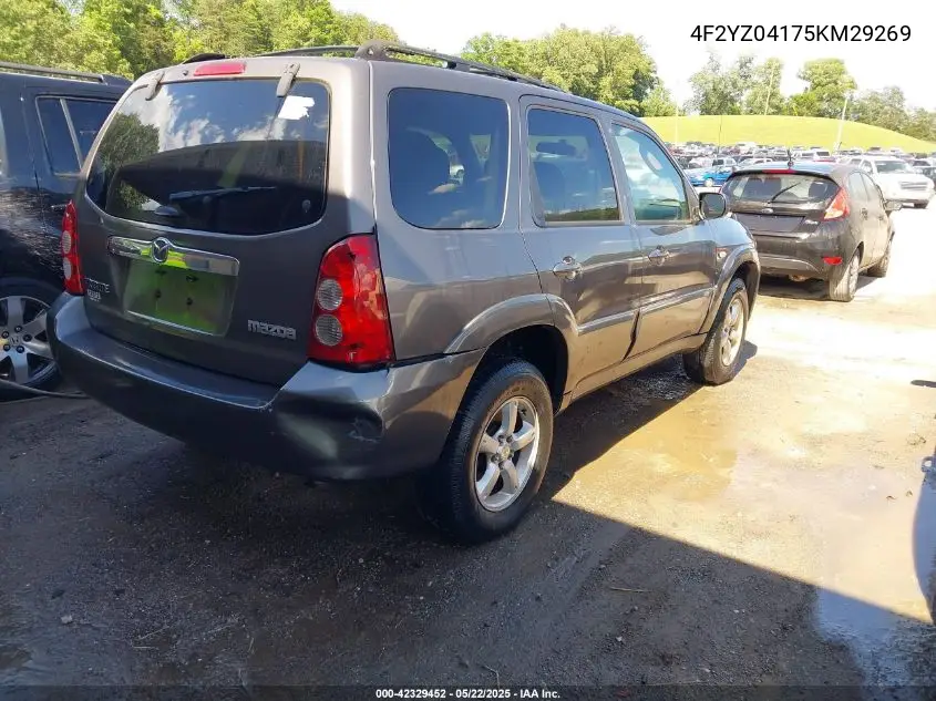 2005 Mazda Tribute S VIN: 4F2YZ04175KM29269 Lot: 42329452