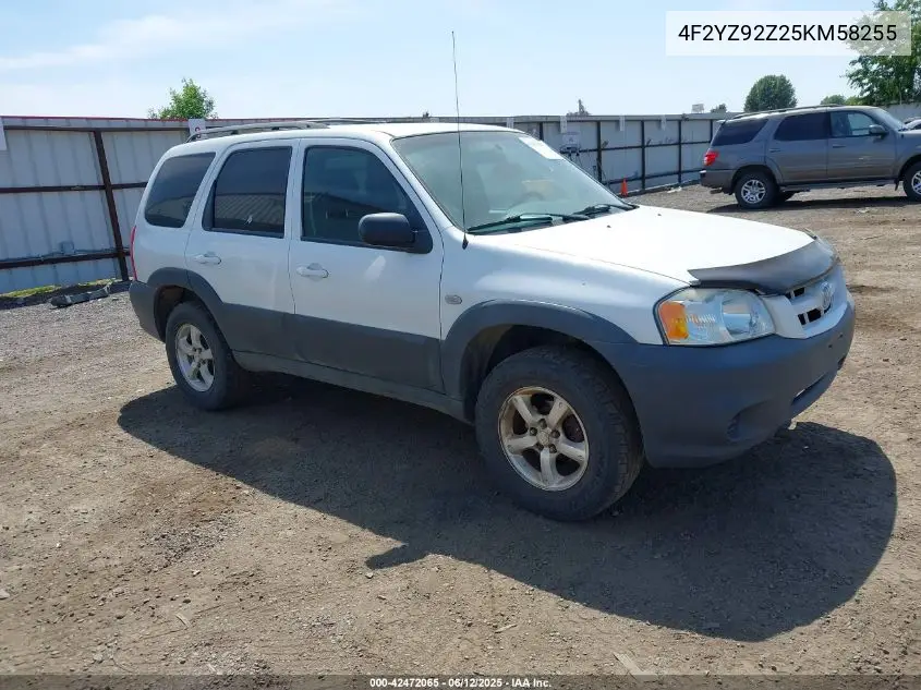 2005 Mazda Tribute I VIN: 4F2YZ92Z25KM58255 Lot: 42472065