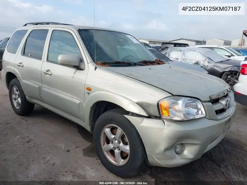 2005 Mazda Tribute S VIN: 4F2CZ04125KM07187 Lot: 42491256