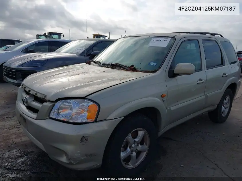 2005 Mazda Tribute S VIN: 4F2CZ04125KM07187 Lot: 42491256