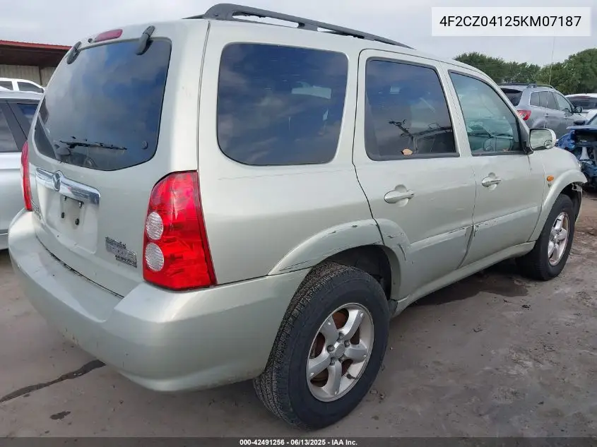 2005 Mazda Tribute S VIN: 4F2CZ04125KM07187 Lot: 42491256